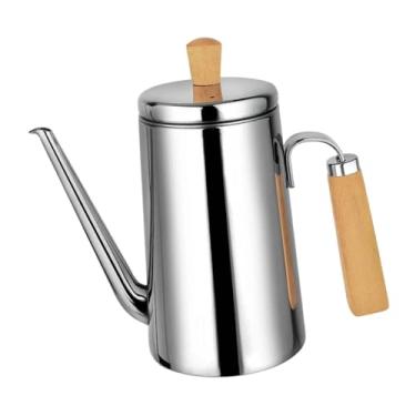 Imagem de SiaBiced Dispensador de óleo em aço inoxidável, pote para óleo, galheteiro multifuncional para churrasco, 700ml Cabo de Madeira