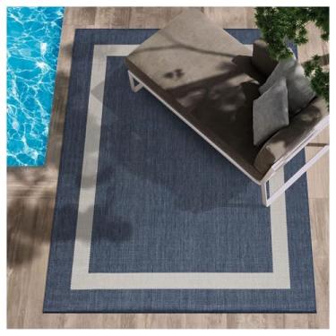 Imagem de SPXMQSS Tapetes para ambientes externos para jardim, tapete externo de fácil limpeza, resistente ao desgaste, antiderrapante, para acampamento, deck, varanda, piquenique, quintal B 80 x 160 cm