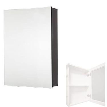 Imagem de SPXMQSS Armários de banheiro com espelho, armário de espelho de banheiro porta única armazenamento de banheiro armário de parede de banheiro com espelho pequeno espaço de apartamento liga de alumínio