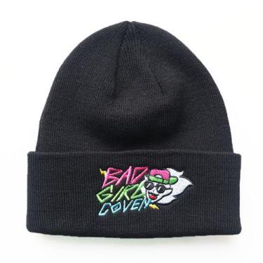 Imagem de Chapéu de malha Bad Girl bordado em anime e gorro de inverno - yiweisa