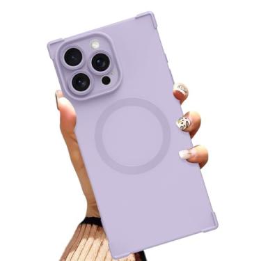 Imagem de AIGOMARA Capa magnética para iPhone 16 Pro de 6,3 polegadas [compatível com MagSafe] Capa protetora fina de TPU macio com cantos reforçados à prova de choque para mulheres e homens