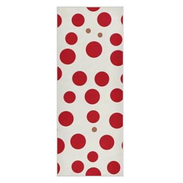 Imagem de Wassud Tapete de toalha de ioga Red Dot com bolsa organizadora, tapete de ioga absorvente de suor toalha antiderrapante para ioga quente Pilate Fitness, 68 cm x 185 cm