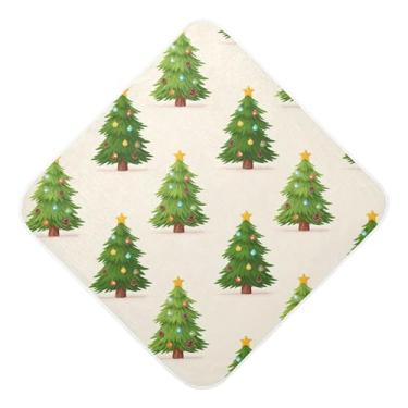 Imagem de Burbuja Toalha de banho de árvore de Natal para bebês - Toalha com capuz de musselina macia e absorvente para recém-nascidos, 76 x 76 cm