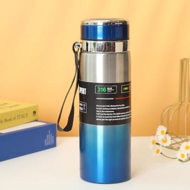 Imagem de Garrafa térmica de café e chá de 945 g 24 horas - isolada a vácuo, sem BPA, design de boca larga, fácil de limpar - cinza graduado