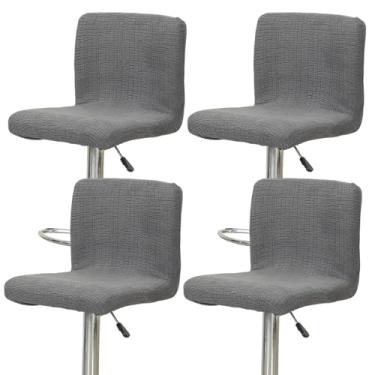 Imagem de Eco-Ancheng Conjunto de 4 capas de banco de bar com altura de balcão, bancos de bar giratórios, capas elásticas para balcão, banco alto, para cozinha, bar, café, 40