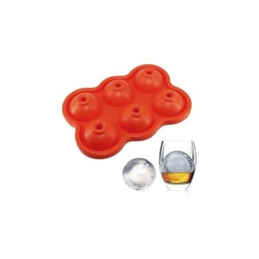 Imagem de Forma de Gelo Silicone 6 Esferas Redondas, 45mm, para Whisky e Bebidas, 17x12x5cm