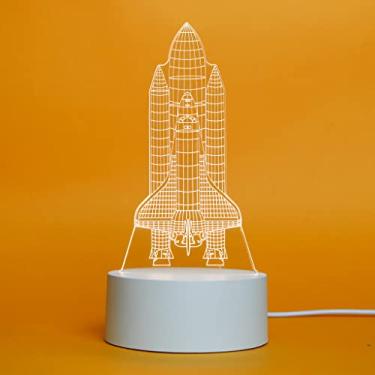 Imagem de PopLumos - Luminária led 3d, abajur de mesa, foguete espacial