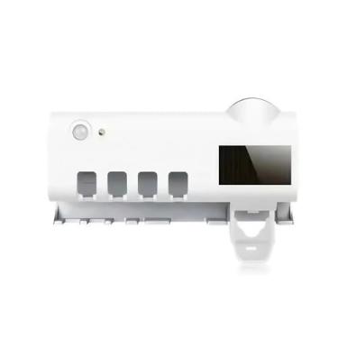 Imagem de Porta Escova Dentes Com Esterilizador Uv Aplicador Pasta de Dente Suporte Dispenser Escova Porta-Escovas de Dentes(MODELO UV)