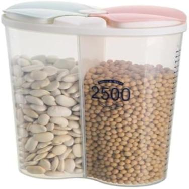 Imagem de Recipiente de plastico transparente com divisorias para alimentos, versatil e amplo, 2,5 litros, selado