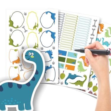 Imagem de Etiqueta Escolar Menino com TAG + Caneta (Dinossauros, Kit de Etiquetas)