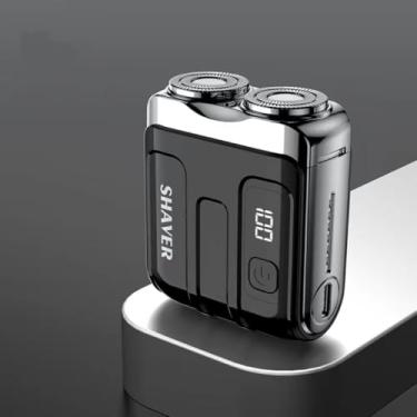 Imagem de Barbeador elétrico, modo de auto-moagem, vida útil da bateria ultralonga de 60 dias, sucção magnética de anel duplo, visor digital inteligente, navalha de carro, presente de dia dos namorados