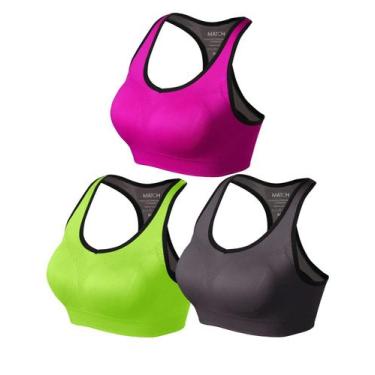 Imagem de Sutiãs esportivos Match Racerback para mulheres  blusas de treino acol