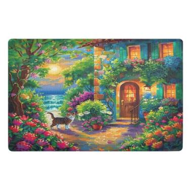 Imagem de Tapete absorvente para sala de lavanderia para casa de jardim, tapetes de entrada internos, decorações de varanda frontal ao ar livre