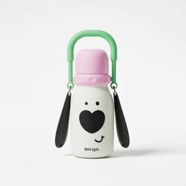 Imagem de Garrafa de água isolada Dog Design de 340 g com alça, garrafa térmica de aço inoxidável à prova de vazamento para esportes de viagem e ao ar livre, estampa de filhote fofo, livre de BPA, mantém quente