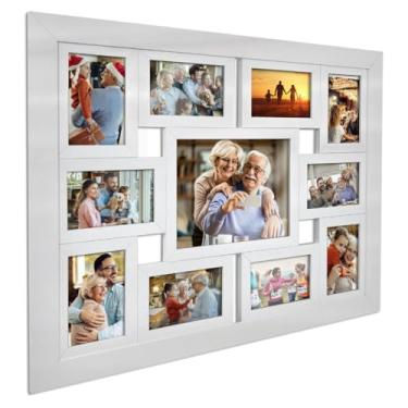 Imagem de Painel Quadro Multifotos Grande Com Vidro Parede 11 Fotos| Quadro Multifotos Grande | Centro de Lembranças na Parede(BRANCO)