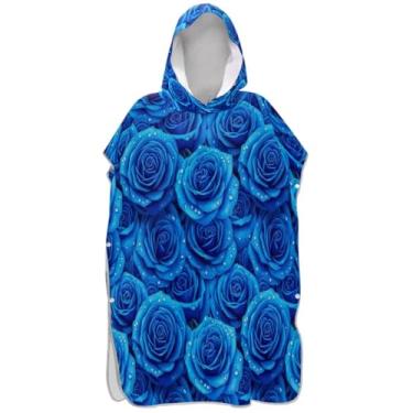 Imagem de Joisal Poncho de surfe para trocador adulto toalha de banho com capuz bonito plus size ponchos de praia para homens rosas azuis
