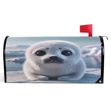 Imagem de TSENQUE Capas decorativas para caixa de correio de vinil magnético capa de caixa de correio outono bonito selo impressão animal caixa de correio moderna decoração de jardim tamanho padrão 52,56 x 45,8