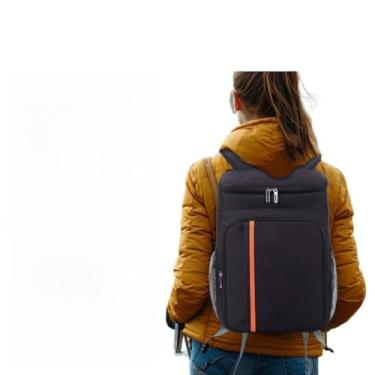 Imagem de Bolsa Termica Grande Mochila Térmica 20L Com Isolamento Para Bebidas E Alimentos | Ideal Para Viagem, Praia E Piquenique(Preto)