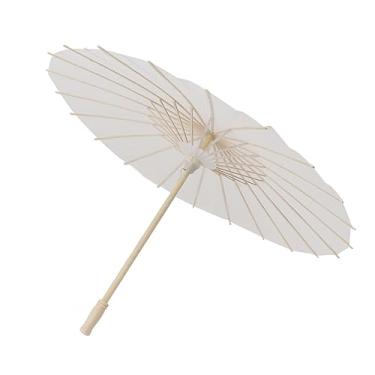Imagem de Generic Guarda-sol de Branco para Crianças, Guarda-sol Elegante Estilo Chinês, Arte para Adereços de Fotografia de Praia (58cm)