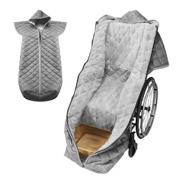 Imagem de Syagnos Cobertor para cadeira de rodas, cobertor de colo ao ar livre com xale, à prova d'água e à prova de vento, para pés e pernas, mais quente, forrado com lã espessa para cadeira de rodas