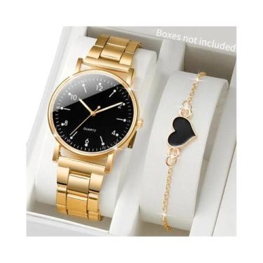 Imagem de Conjunto De Relógio De Pulso Feminino Com Mostrador Árabe E Braceletes