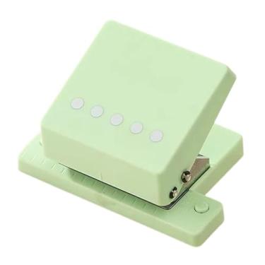 Imagem de oshhni Perfurador de papel manual com 5 furos, antiderrapante, para encadernação, ideal para cadernos, folhas soltas e álbuns de recortes nos formatos e, Luz Verde