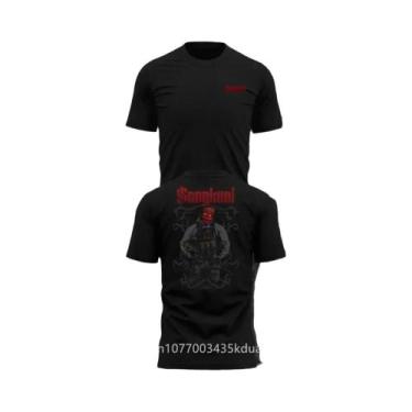 Imagem de Camiseta Tática Masculina De Algodão Respirável Manga Curta Gola Redon