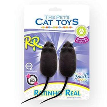 Imagem de Brinquedo Pet Injet Ratinho Real para Gatos C/ 2 - Único