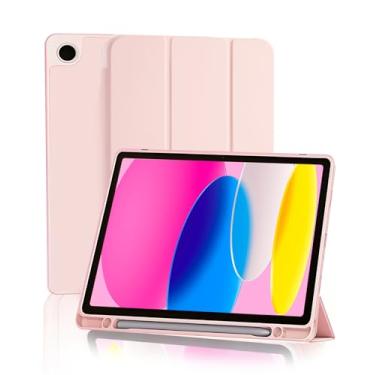 Imagem de Capa para Samsung Galaxy Tab A9+ Plus 11 Polegadas 2023, com Suporte para Pencil Parte Traseira em TPU Macio função de ativação/desativação automática, Rosa