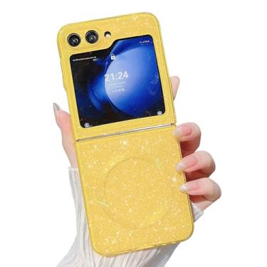 Imagem de MINSCOSE Capa de celular magnética neon para Samsung Galaxy Z Flip 6 [compatível com Magsafe], linda capa brilhante com glitter, fina, à prova de choque, para mulheres e meninas, para Samsung Flip 6