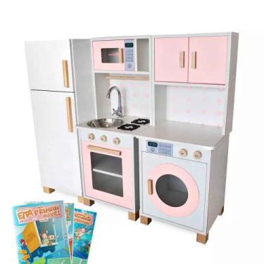 Imagem de Kit Mini Cozinha Infantil com Geladeira e Máquina de Lavar - Eita Casa