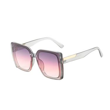 Imagem de HCPIHF Óculos de grau femininos com lentes multicoloridas e degradê, leves (cinza claro)