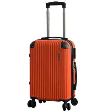 Imagem de Mala de Bordo ABS 10kg 17” a 21” Polegadas Mala de Viagem com Rodinhas 360° Cadeado Código (Laranja-18”(9KG) Modelo-JJJ)