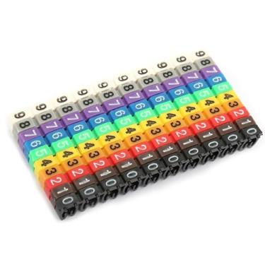 Imagem de Brrnoo Clipe Em Marcadores de Fio, Etiquetas de Número de Fio Marcador de Cabo de Tubo Marcador de Numeração de Colorido para (100 peças KCM-2.5MM 2.5 quadrados)