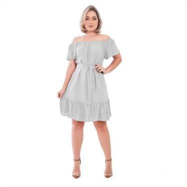 Imagem de Vestido Feminino Ciganinha com Mangas em Babado - Safira, G, Branco