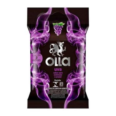 Imagem de Camisinha Preservativo Olla Sabor Uva Com 3 Unidades