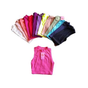 Imagem de Kit com 2 cropped com gola alta sem manga - MARISLOIRO, Variadas, unic