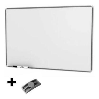 Imagem de Lousa Quadro Branco Moldura Alumínio 40x30 cm + Apagador - Stalo, Bran