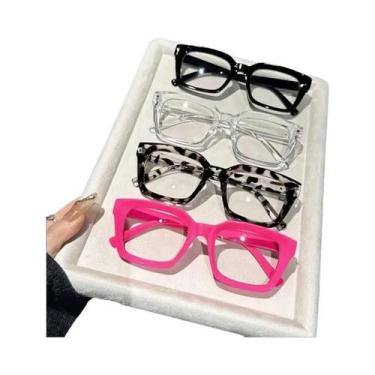Imagem de Óculos Clássicos De Armação Quadrada Sem Grau Para Uso Diário, Trabalh