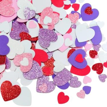 Imagem de FUGUIR 240 Pcs Foam Heart Stickers Self Adhesive Heart Shaped Stickers Decals for Scrapbooks, Crafts and Cards DIY Gifts Valentines Day Birthday Wedding Party Supplies -Red Pink White Purple