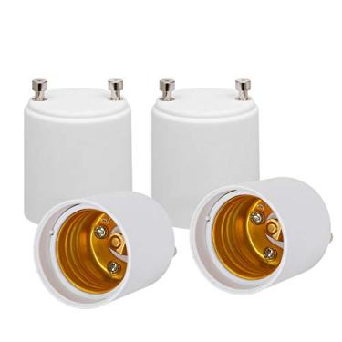 Imagem de 4 Peças Adaptador GU24 para E26 E27 Suporte de Lâmpada LED Conversor Soquete PBT Incombustível Base com Pinos Padrão Par