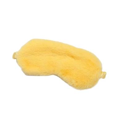 Imagem de Máscara de dormir para dormir venda de olhos de pelúcia macia máscara fofa amor nuvem cobertura de olhos máscara de pelúcia tapa-olho saúde cobertura ocular (amarelo)