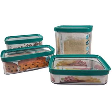 Imagem de Jg 4 Potes Recipiente Acrílico Hermético 4L 2,5L 1,5L 1,1L (null)