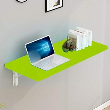 Imagem de Mesa flutuante dobrável montada na parede, mesa de computador multifuncional de madeira, para mesa de jantar, escrivaninha, cozinha, lavanderia, escritório em casa, 5 cores, com suporte e parafusos