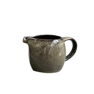 Imagem de x3anggyt5 Jarro de leite criativo de cerâmica com alça multicolorida para restaurante, tempero, pote de molho de 80 ml, jarra de leite e xarope (cinza)