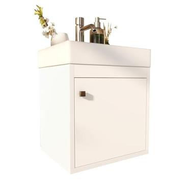 Imagem de Gabinete Suspenso Multiuso – Armário para Banheiro e Cozinha com Porta e Prateleira Interna, Organizador Espaçoso para Itens Domésticos (Branco)