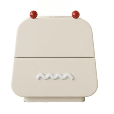 Imagem de Mesa de cabeceira moderna colorida e bonita armário de armazenamento com gavetas armário lateral pequeno de madeira prático (branco)