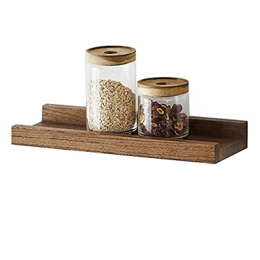 Imagem de Wddwymll Prateleira de parede rústica de madeira maciça natural, prateleiras flutuantes montadas na parede, prateleiras de armazenamento, capacidade de carga de 30 kg, para banheiro, quarto, sala de