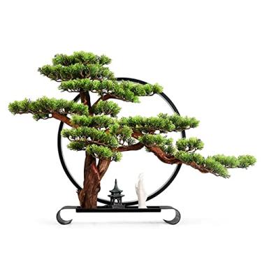 Imagem de Plantas falsas bonsai chinês artificial árvore simulação de madeira pinheiro bem-vindo bonsai falso pinheiro entrada sala de estar decoração de casa ornamentos zen decoração
