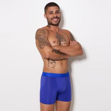 Imagem de Cueca Boxer Microfibra Lisa Cor:Azul BicTamanho:GG - Optiz, Azul bic, 